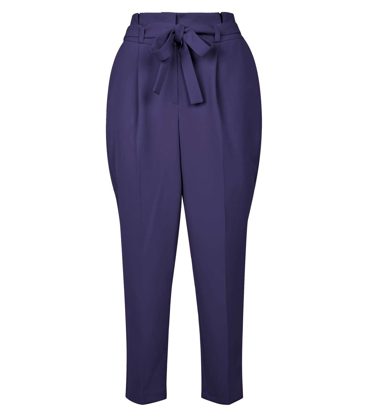 Navy Paperbag Tapered Trousers Image 4