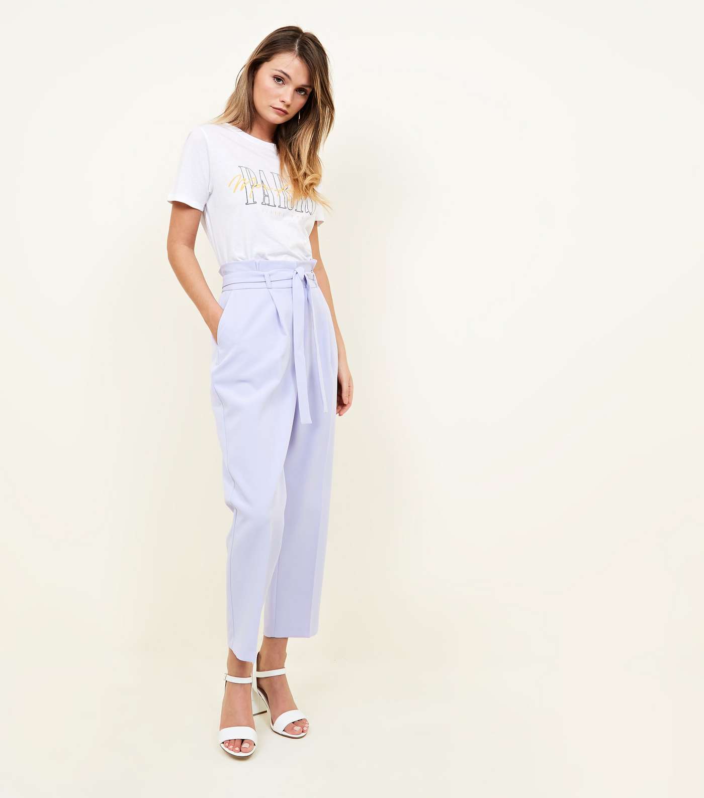 Lilac Paperbag Tapered Trousers