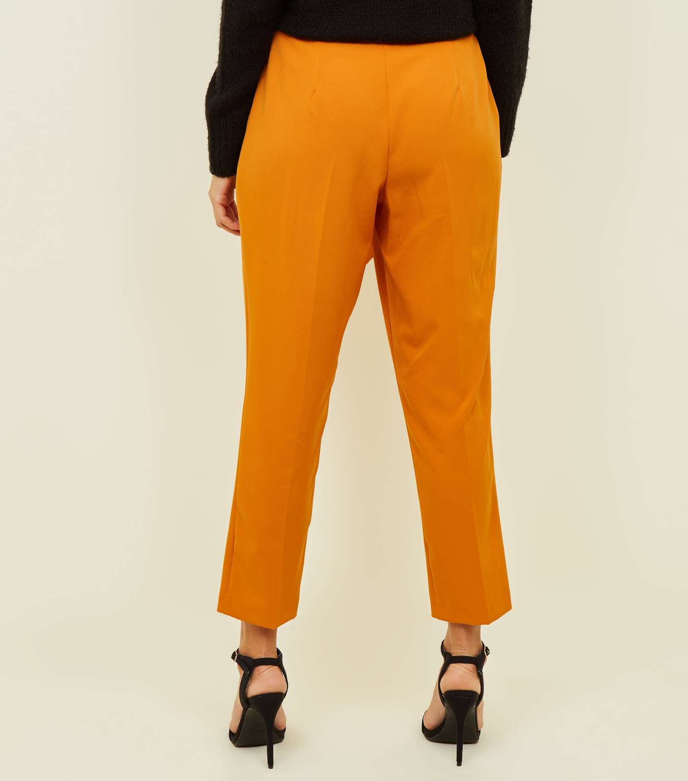Bright Orange Paperbag Waist Tapered Trousers Image 3