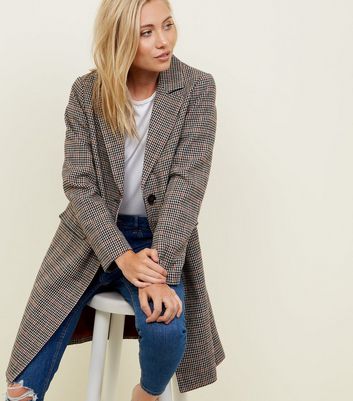 ladies long checked coat