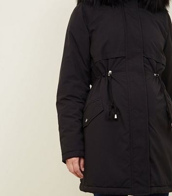 new look black maternity coat