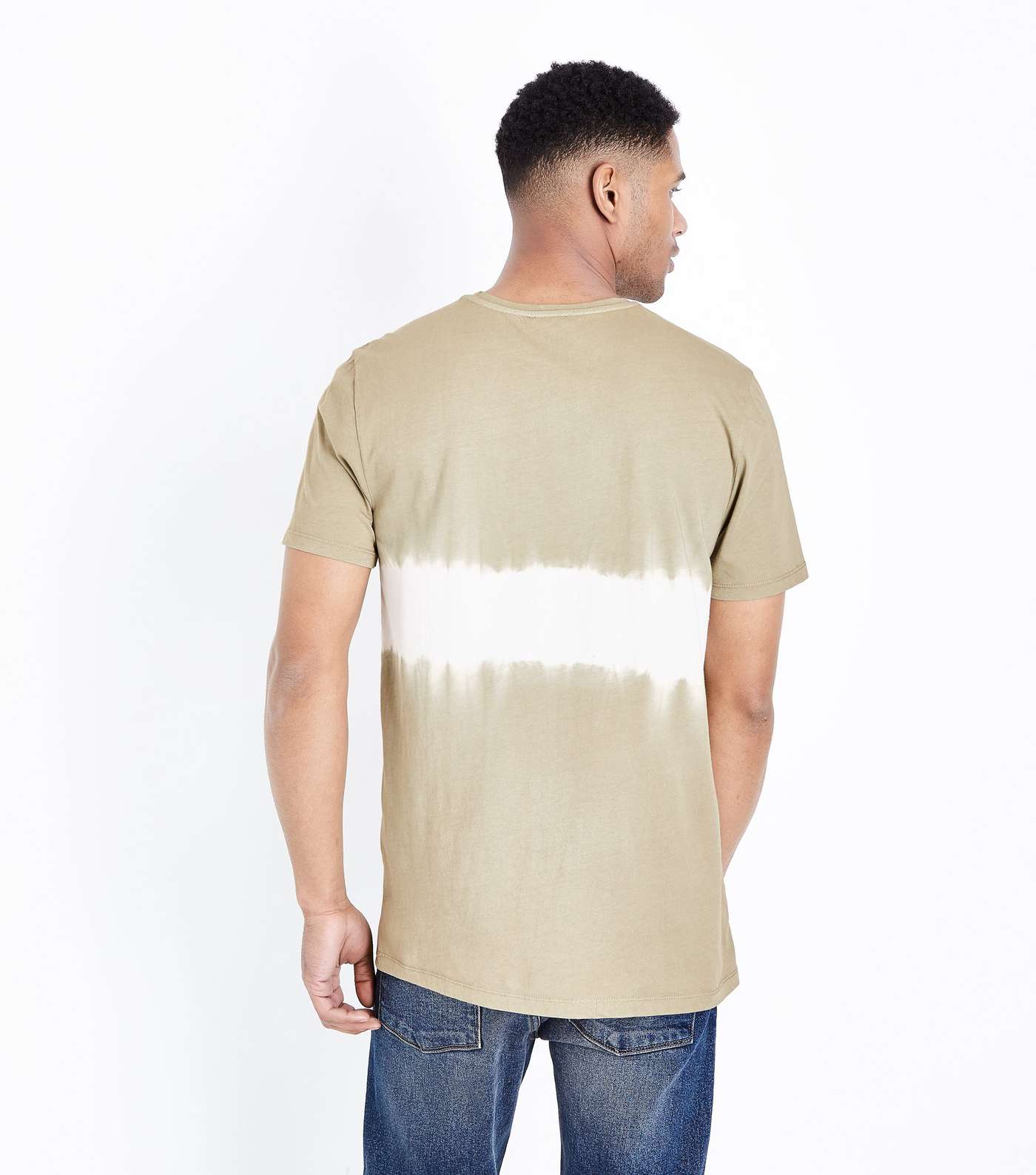 Olive Tie Dye Block T-Shirt Image 3