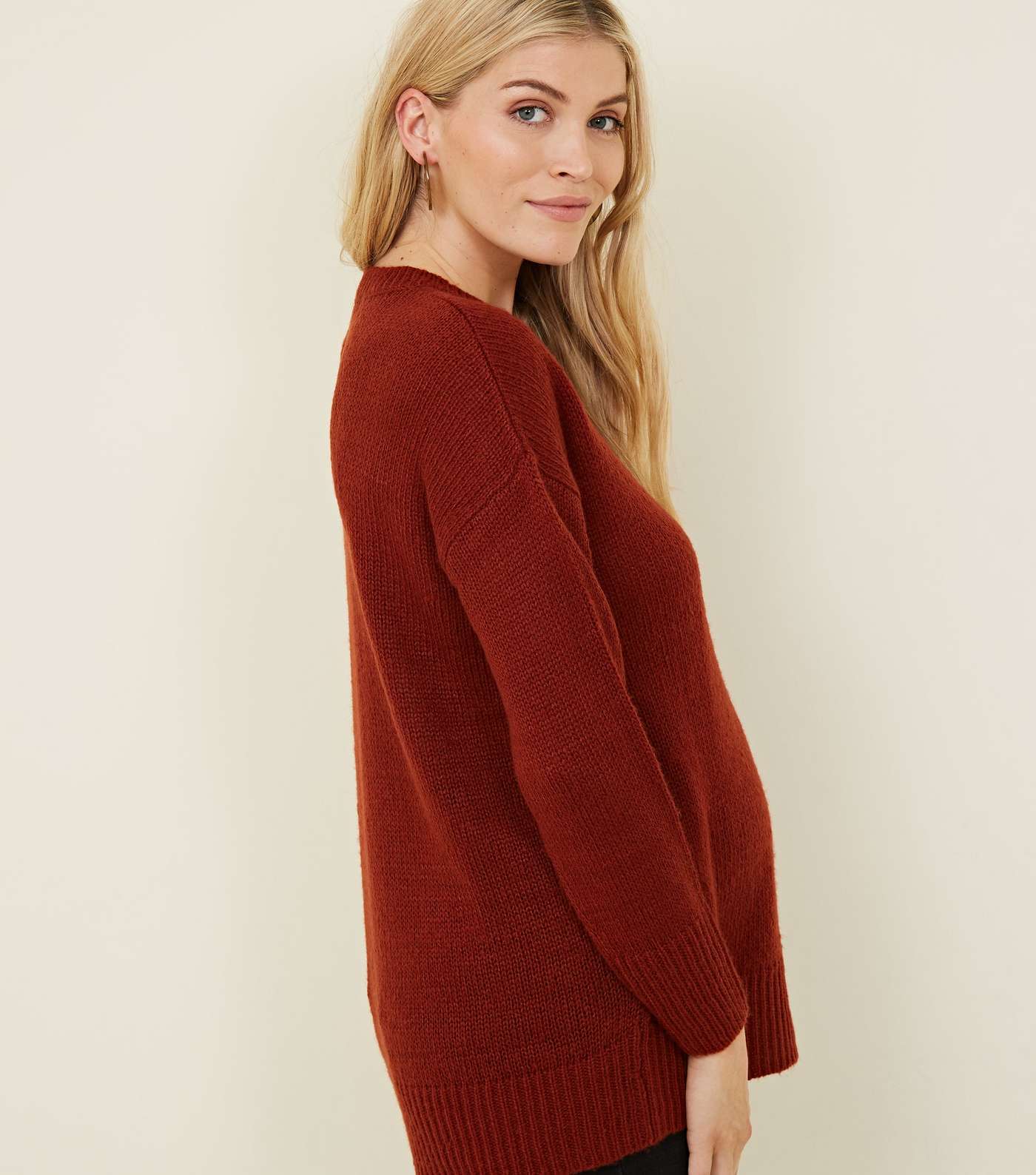 Maternity Rust Knitted Jumper