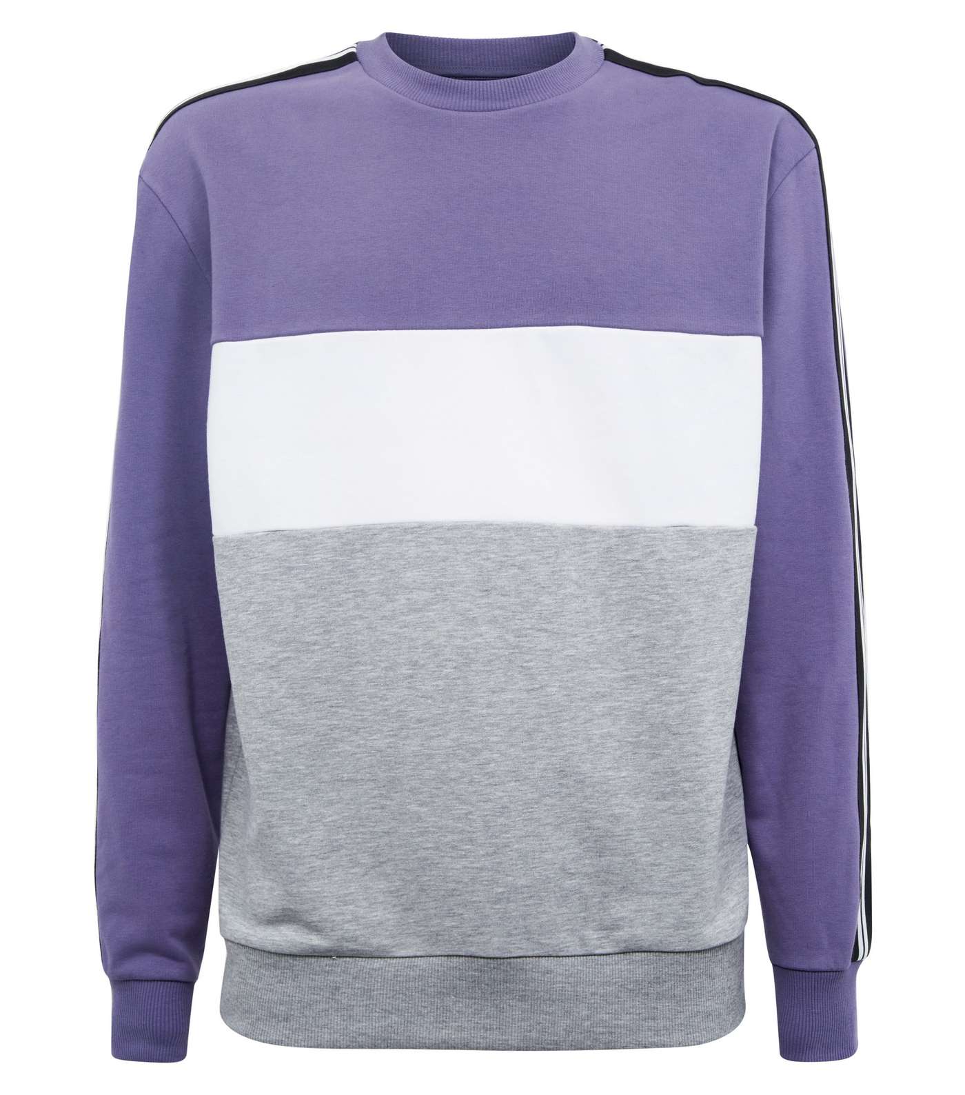 Purple Colour Block Sweatshirt Image 4