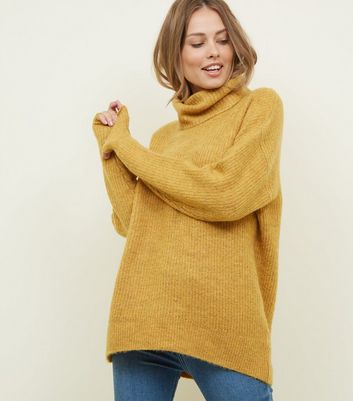 mustard roll neck jumper