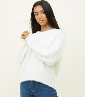 fluffy cream jumper