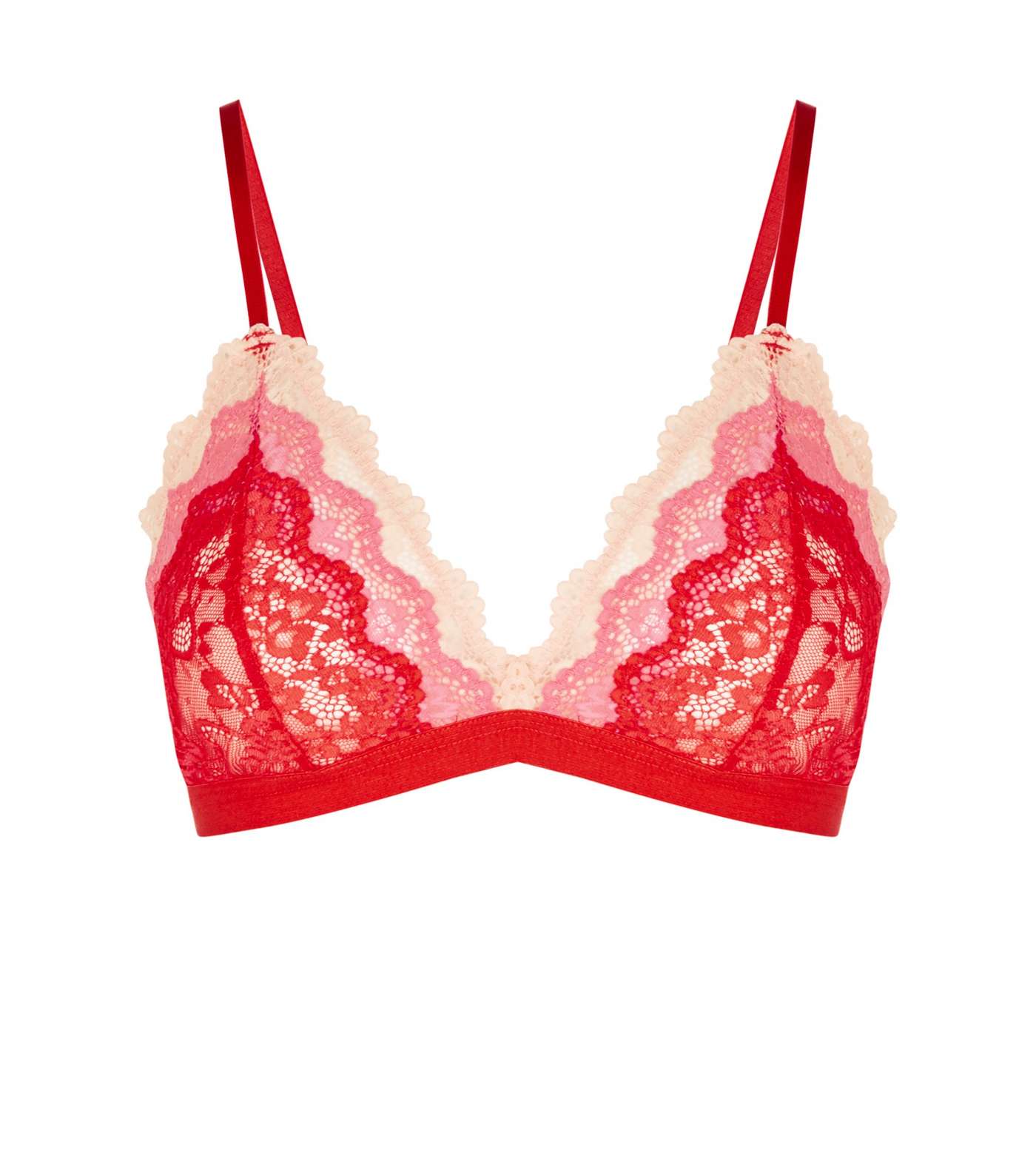 Red Tiered Ombré Lace Bralette Image 4