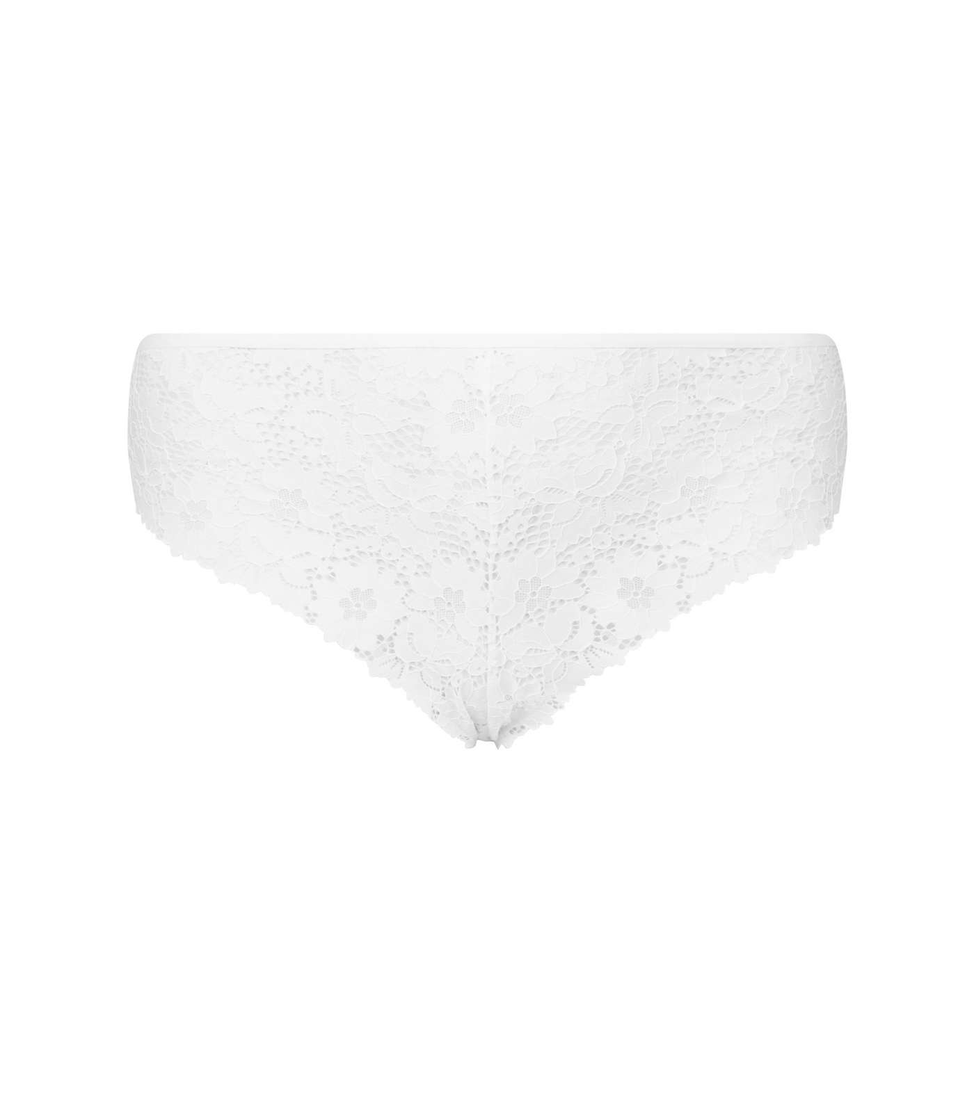 Curves White Floral Lace Thong  Image 3