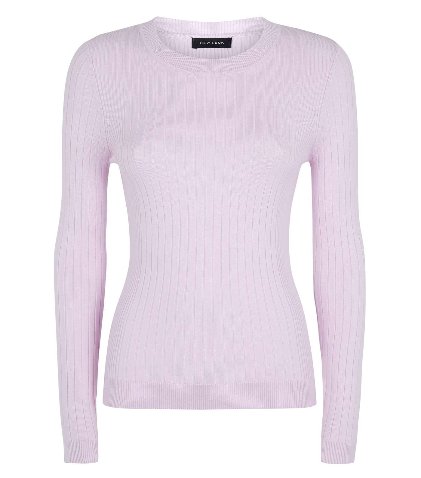 Lilac Crew Neck Ribbed Jumper  Image 4