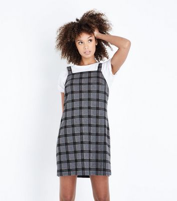 ladies check pinafore dress