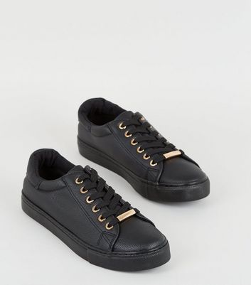 new look trainers black