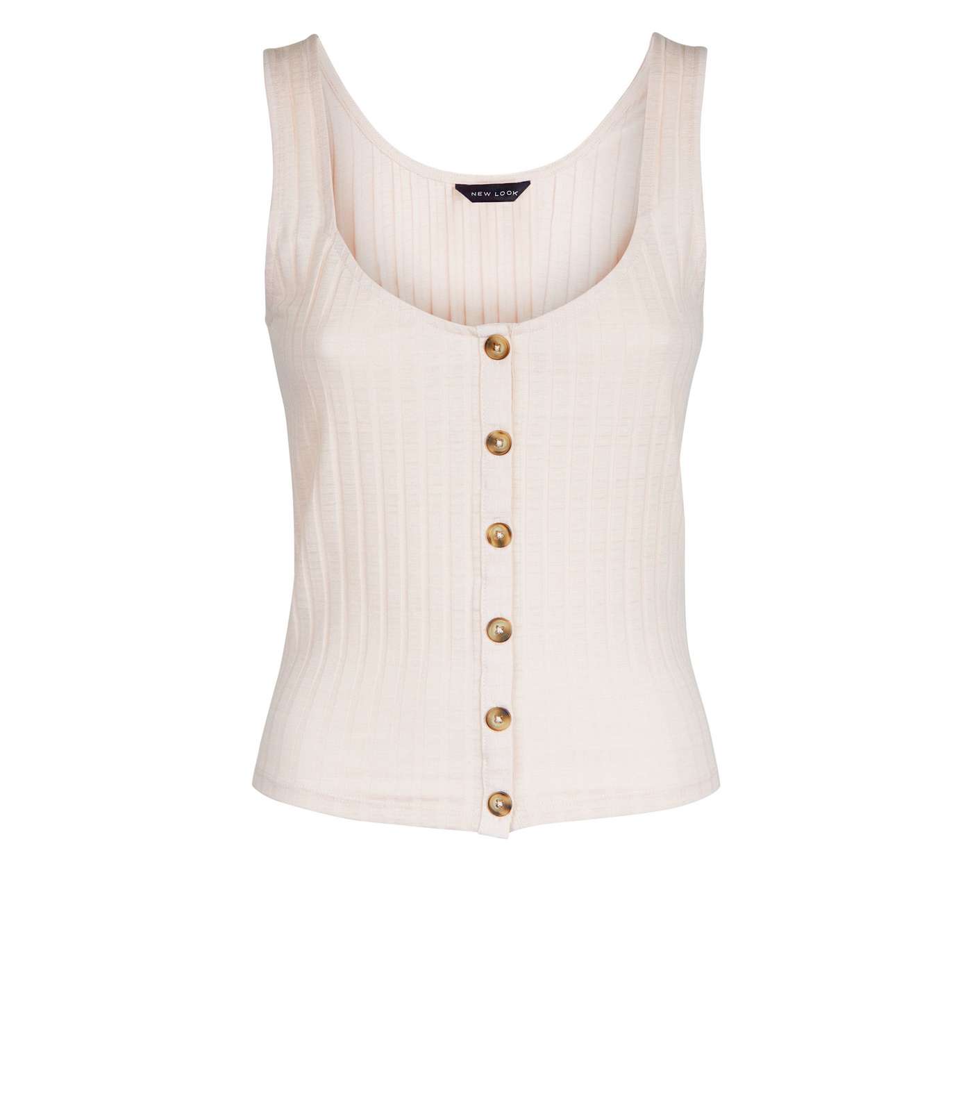 Pink Button Front Ribbed Vest Image 4
