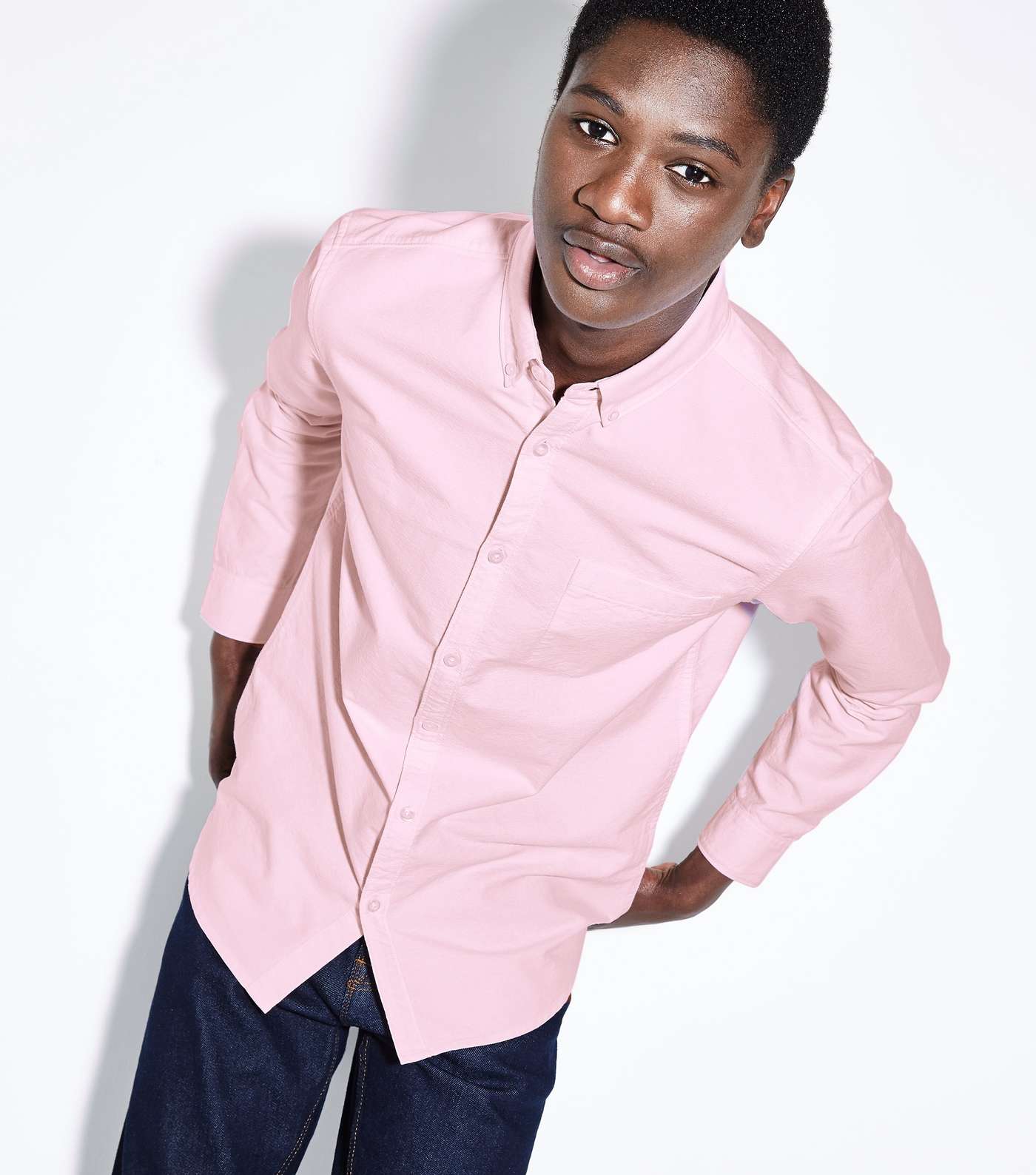 Pink Long Sleeve Oxford Shirt Image 5