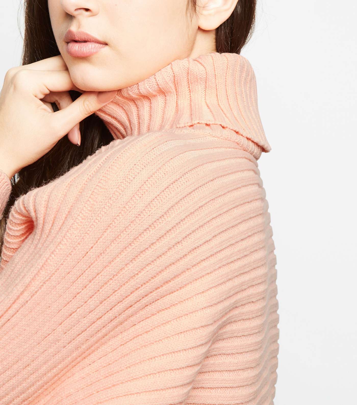 Coral Roll Neck Boxy Cropped Jumper  Image 5