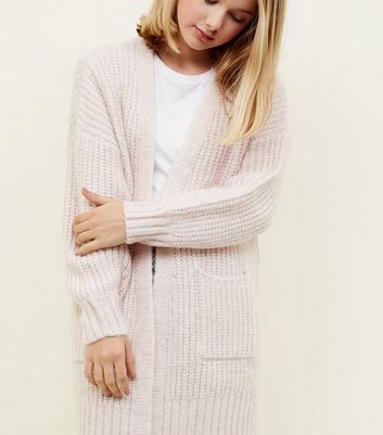 pale pink longline cardigan