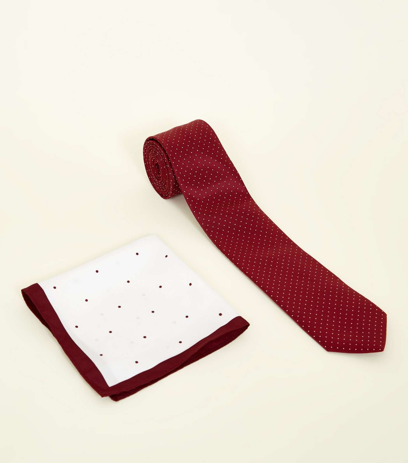 Red Polka Dot Tie and Pocket Square Set