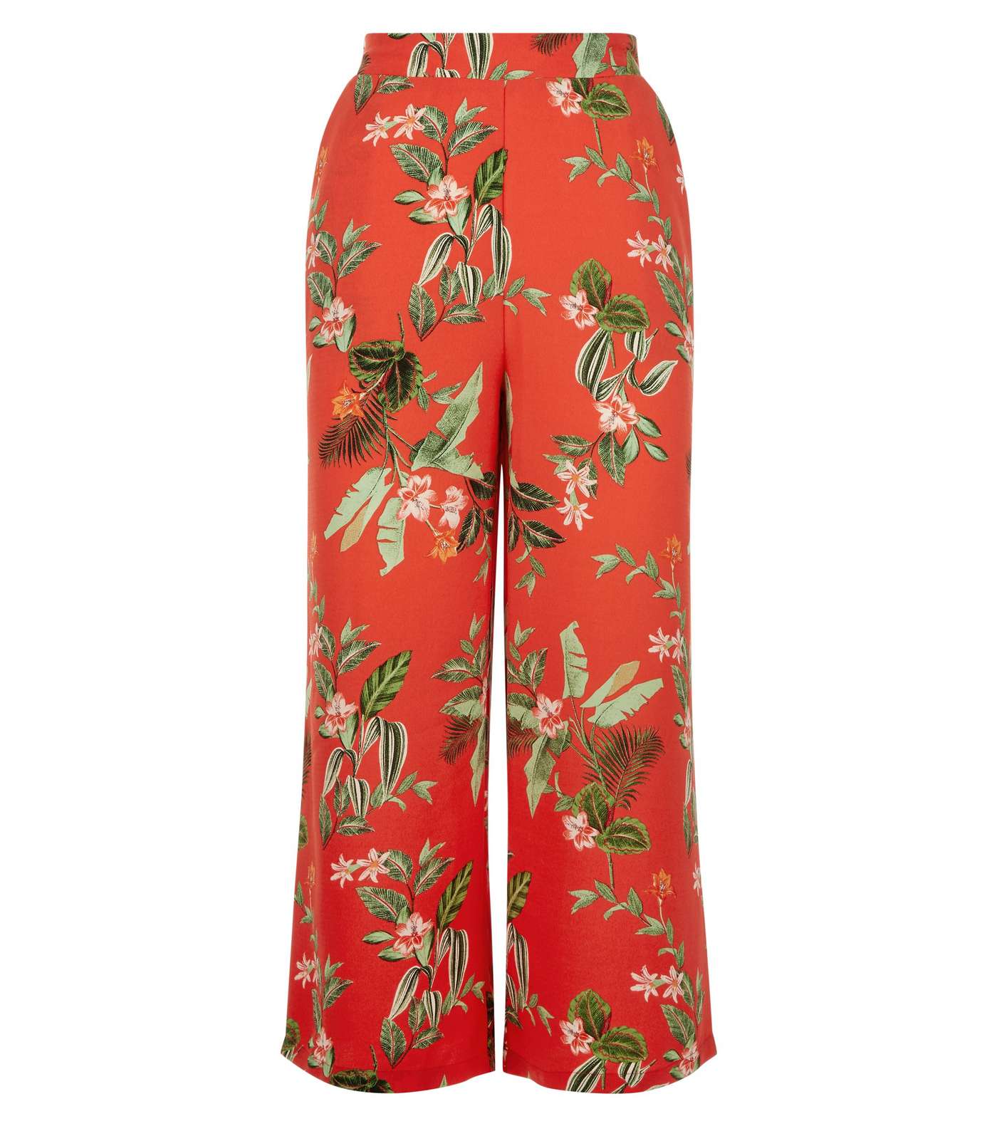 Red Tropical Cropped Trousers  Image 4