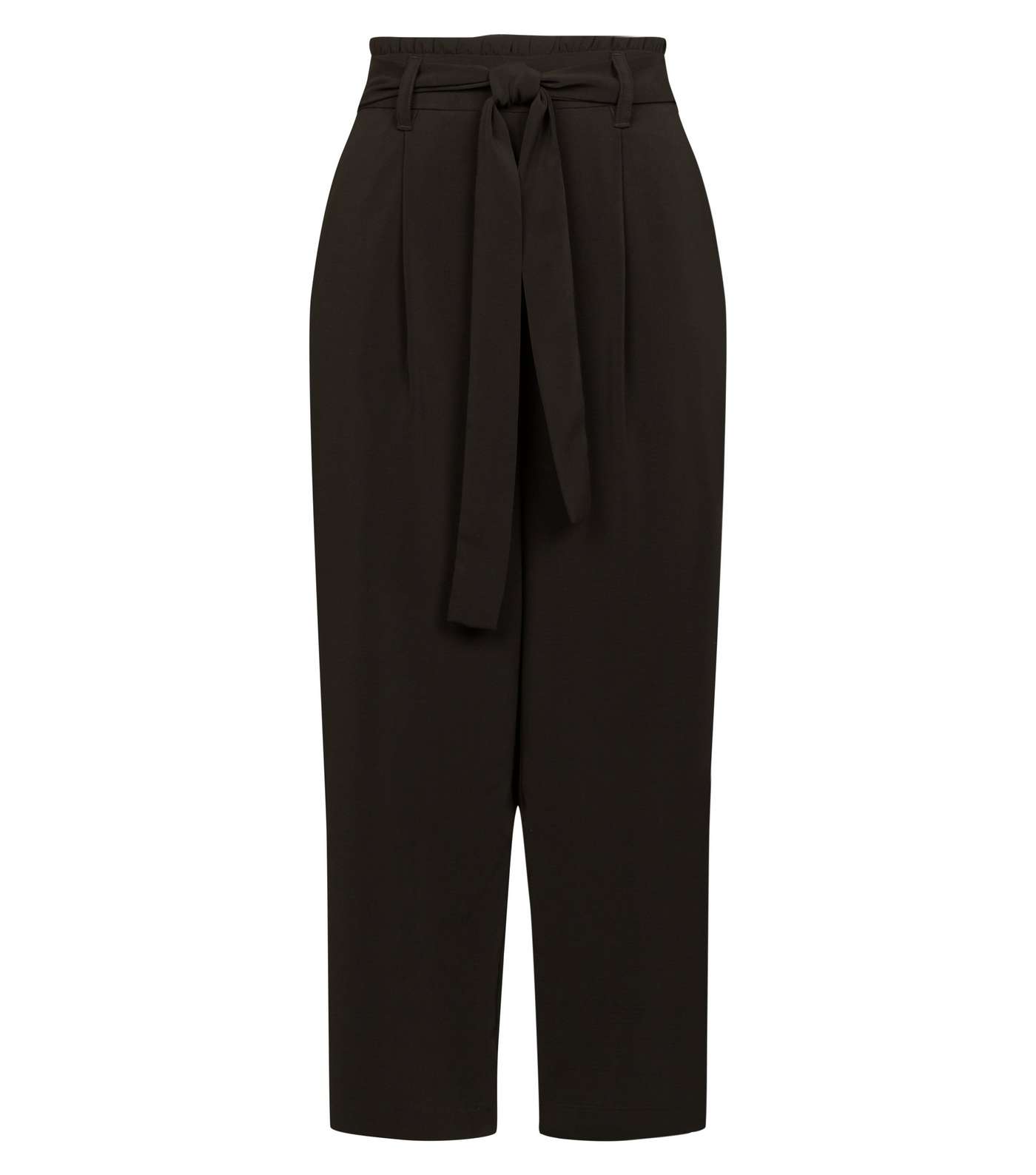 Black Tie Waist Cropped Trousers Image 4