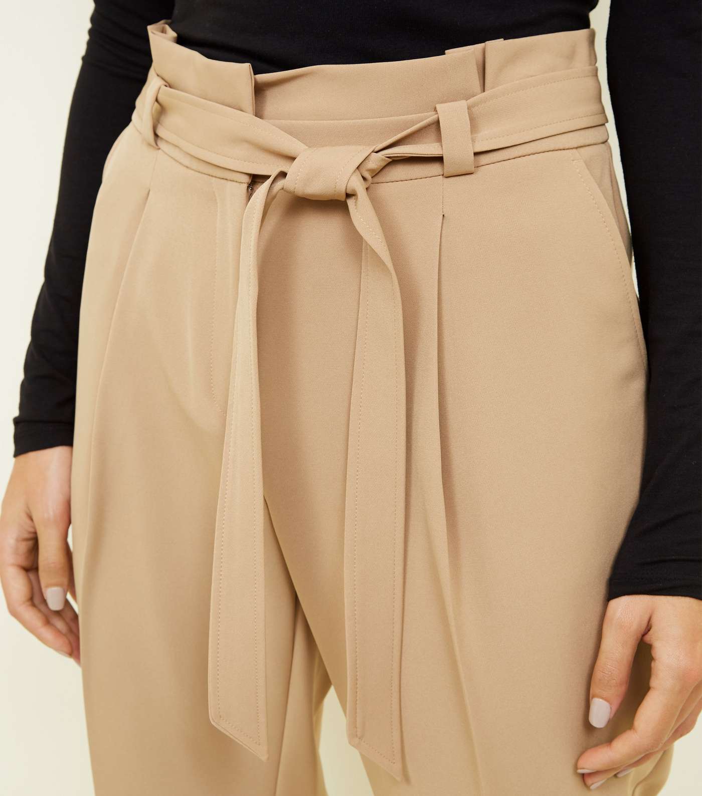 Camel Tie Paperbag Trousers Image 5
