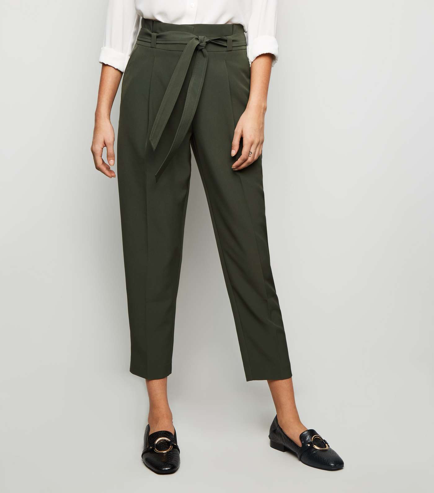 Green Paperbag Tapered Trousers Image 2