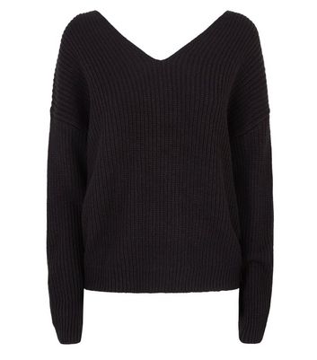 Black Twist Back Jumper New Look