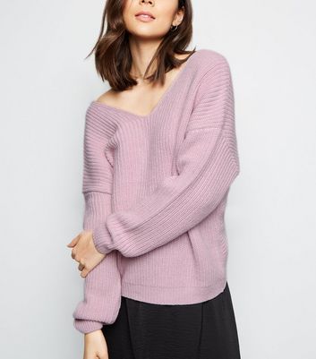 Lilac Twist Back Jumper New Look