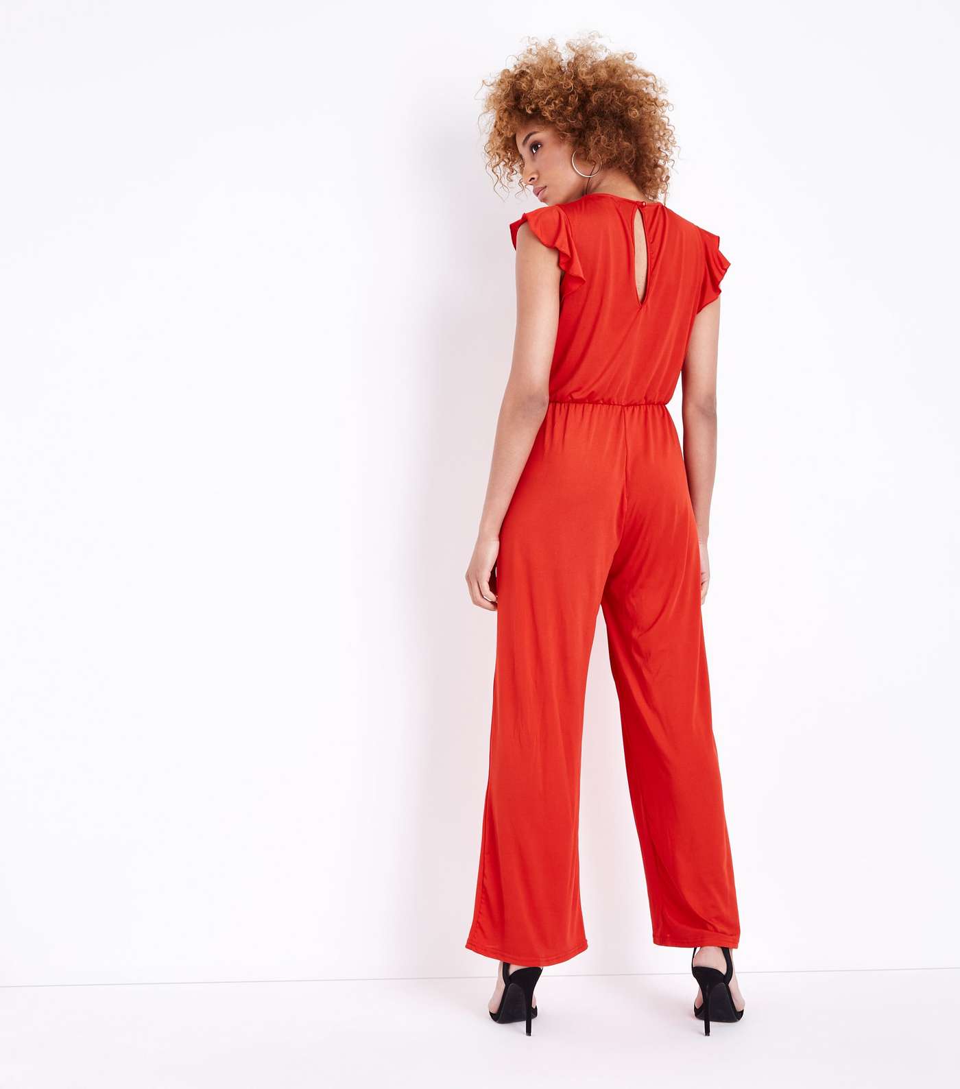Mela Red Frill Sleeve Jumpsuit  Image 2