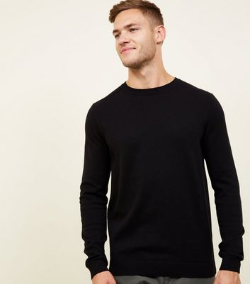 black crew neck sweater mens