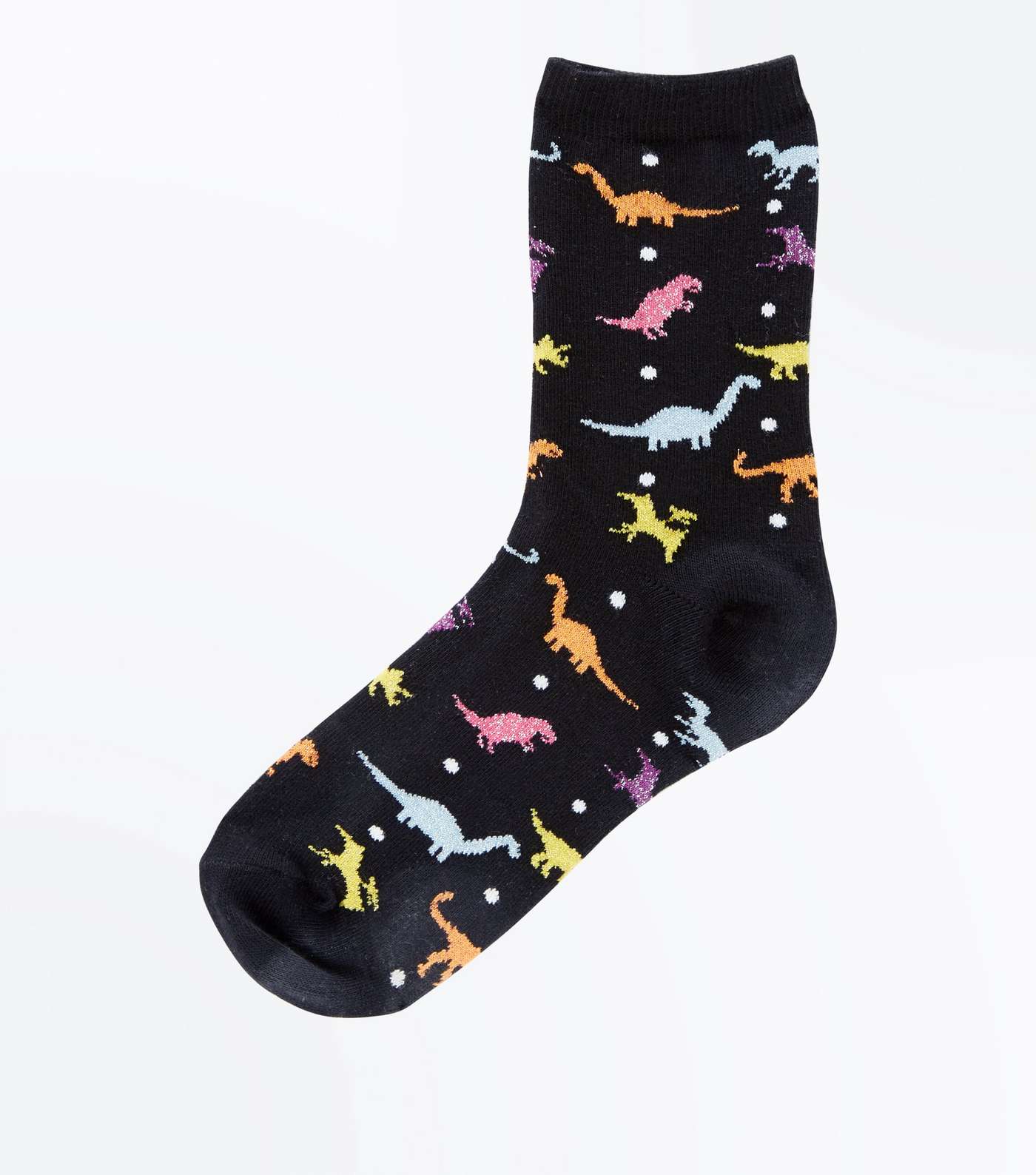 Black Glitter Dinosaur Socks