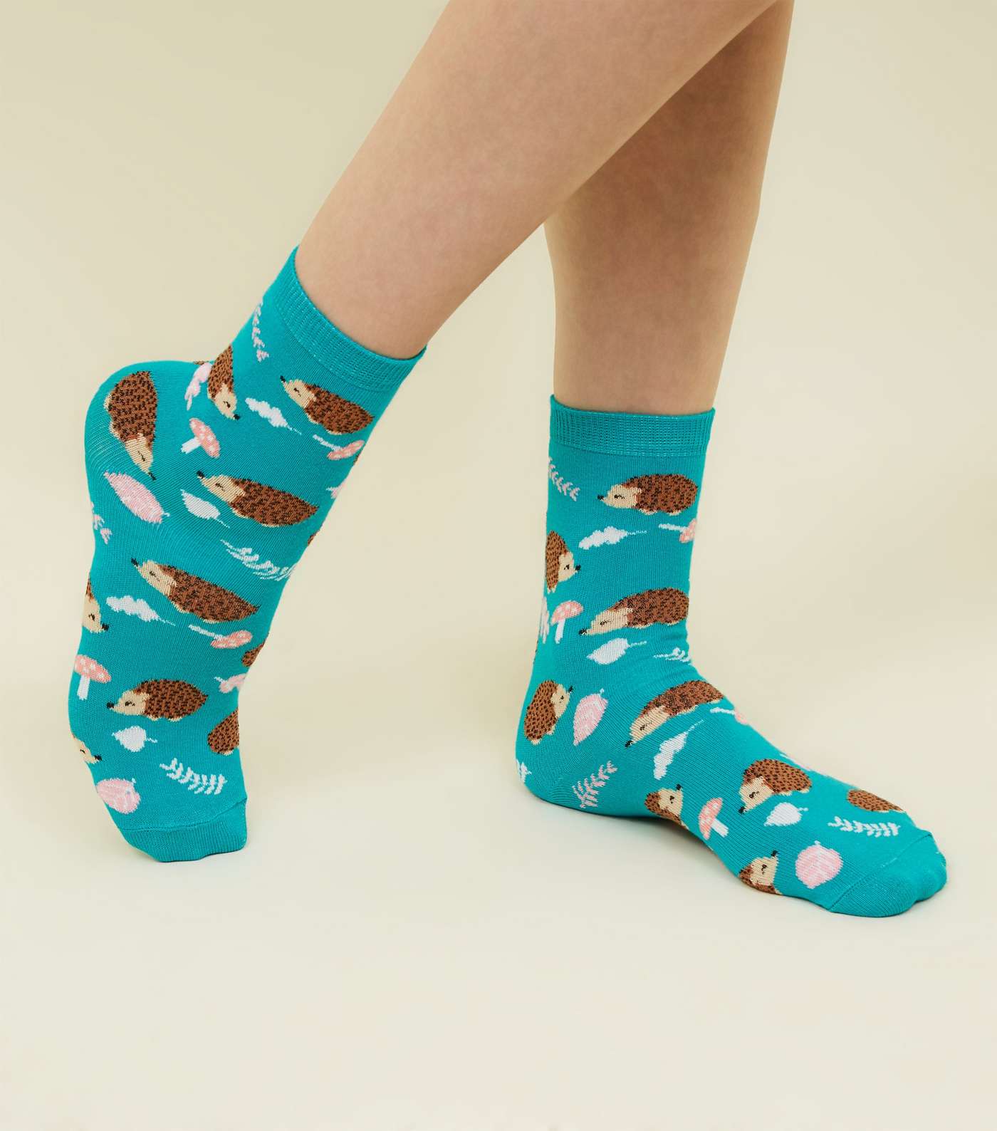 Green Hedgehog Pattern Socks Image 2