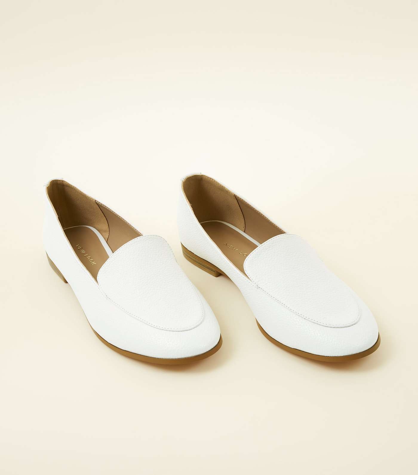 White Leather-Look Loafers Image 3