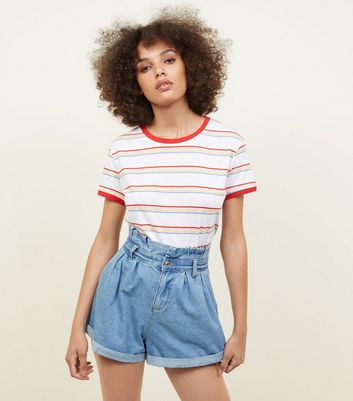 jean paperbag shorts