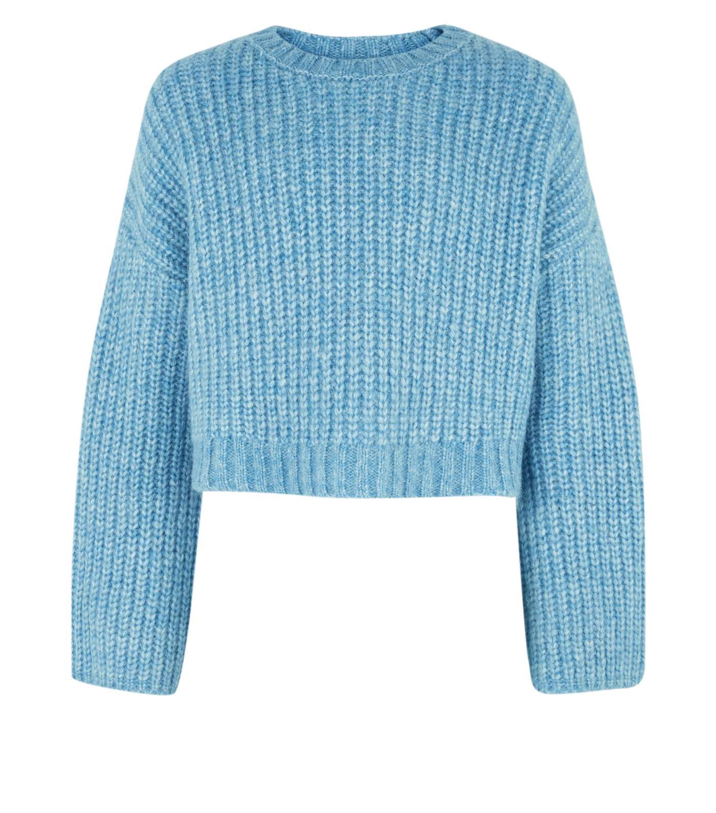 Girls Pale Blue Wide Sleeve Knitted Jumper Image 4
