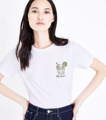 White Gin and Bear It Slogan Side T 