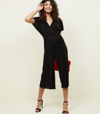 Black culotte playsuit online