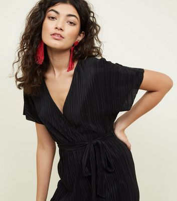 Black wrap culotte jumpsuit online