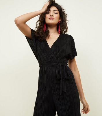 Ribbed wrap front culotte jumpsuit online