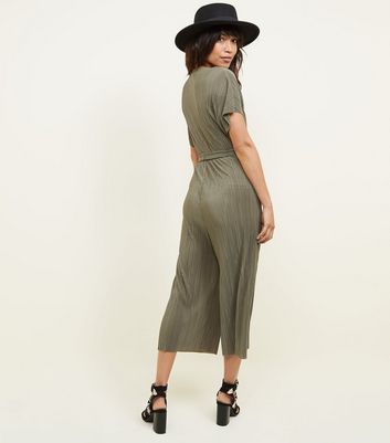 khaki culotte jumpsuit