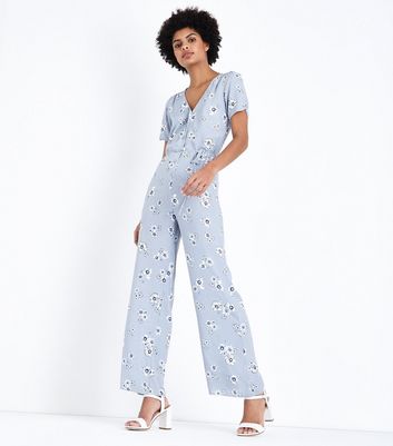 Baby blue sales floral jumpsuit