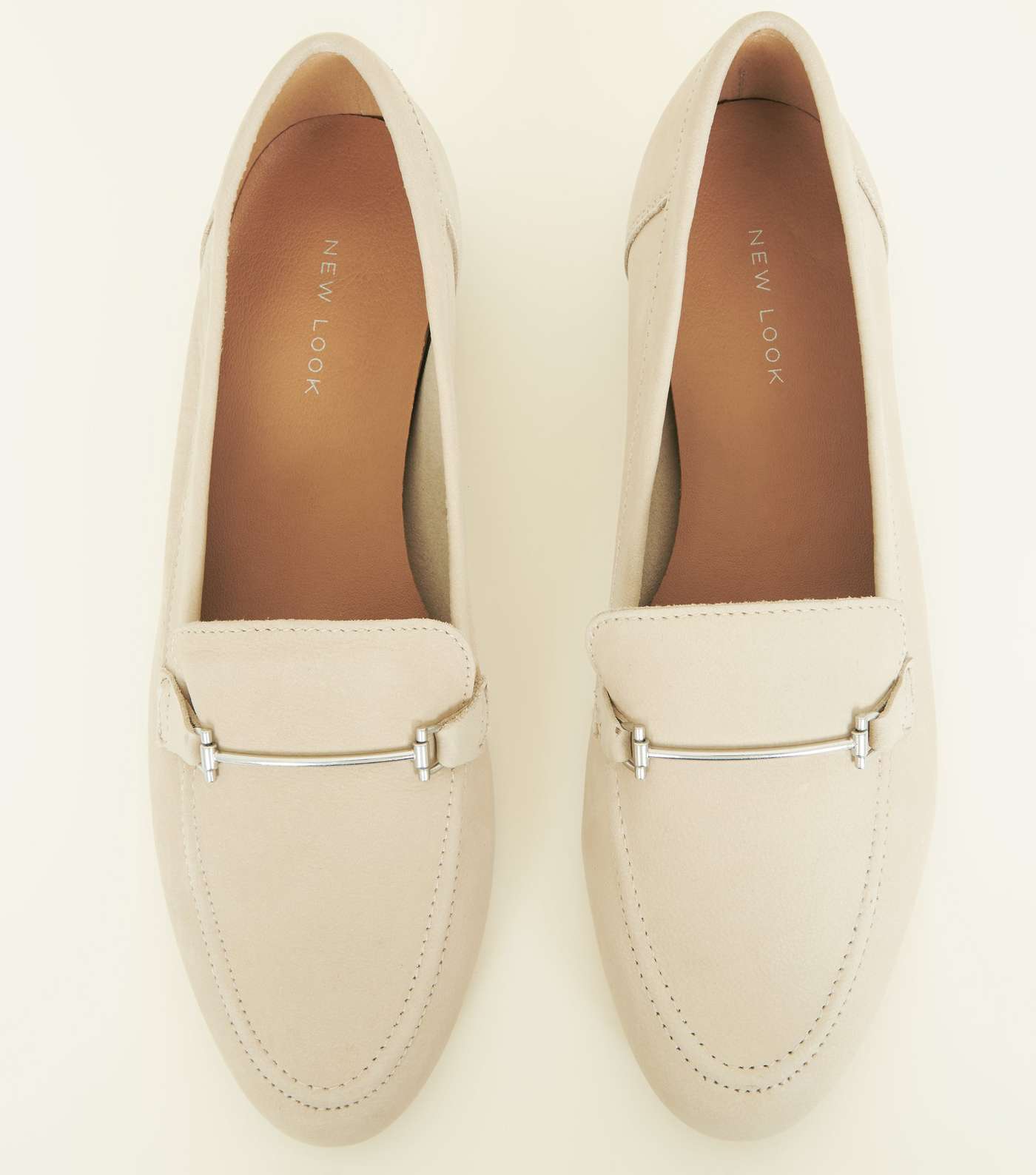 Off White Leather Loafers Image 4
