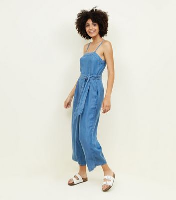 new look denim playsuit