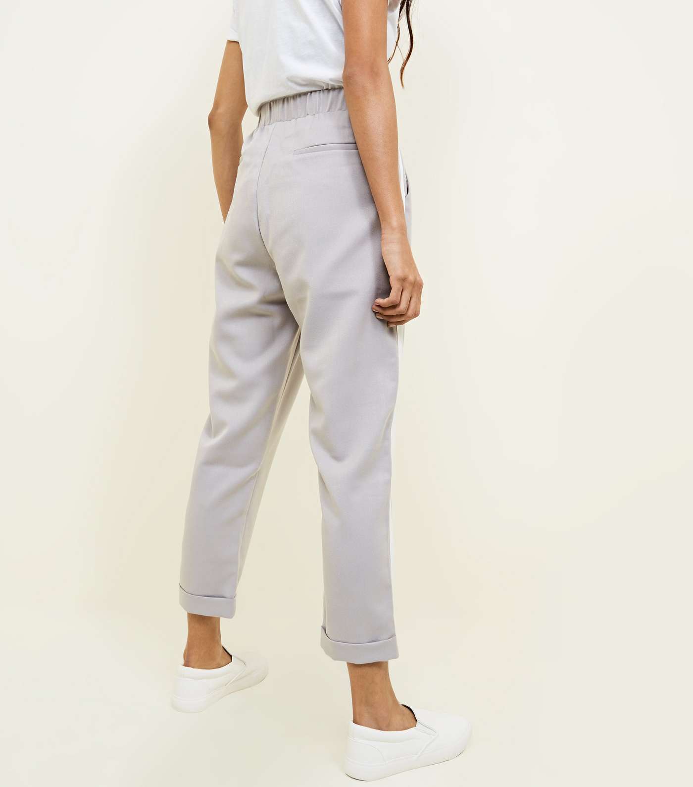 Petite Grey Side Stripe Tapered Trousers  Image 3