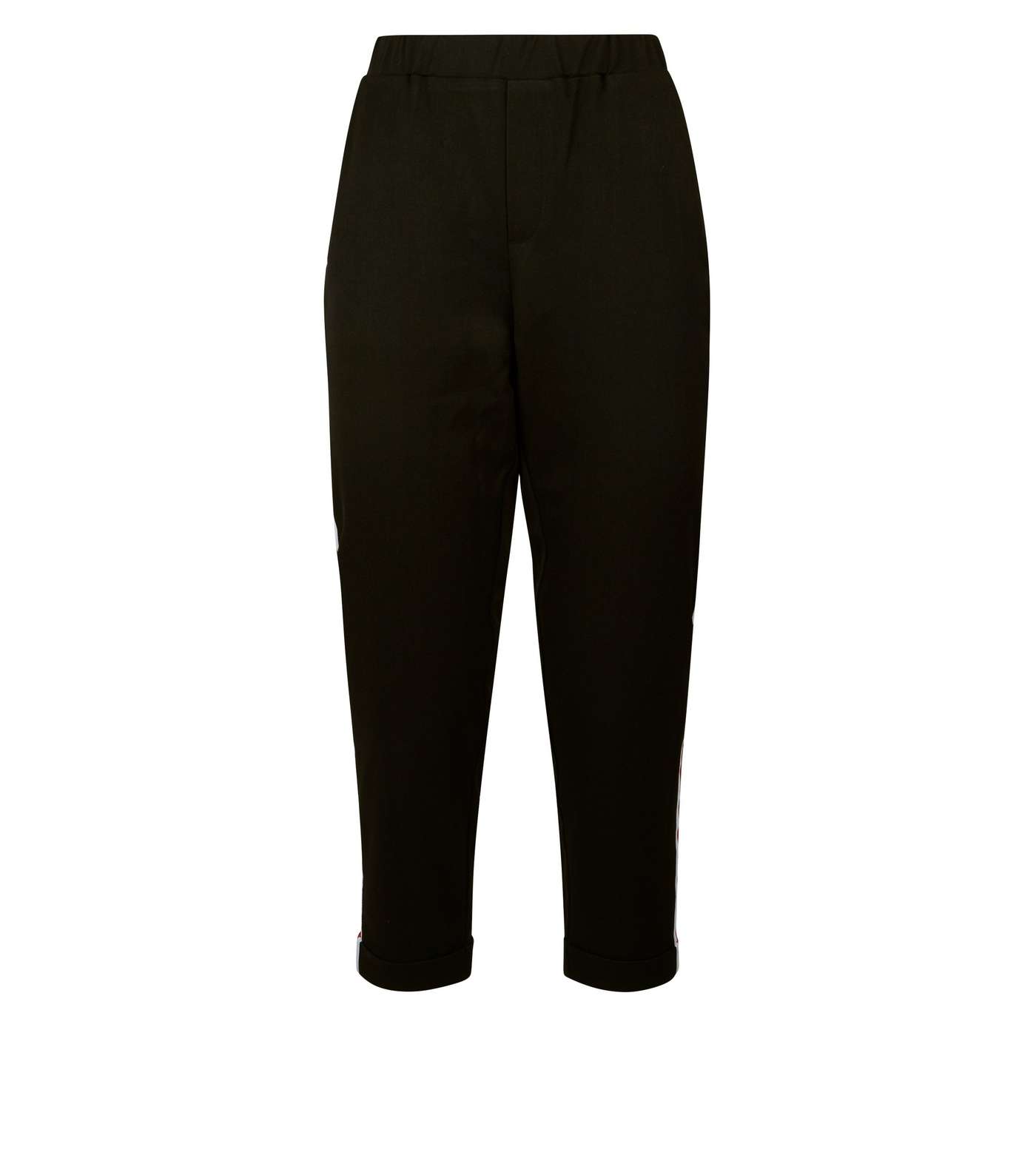 Petite Black Side Stripe Tapered Trousers  Image 4