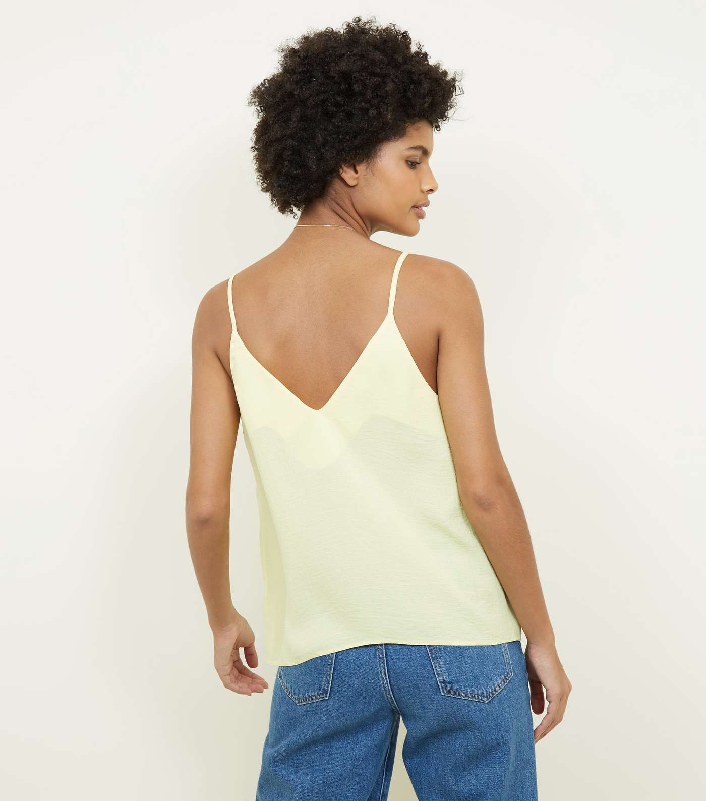 Pale Yellow Button Front Cami Image 3