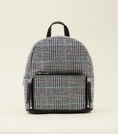 Women S Backpacks Mini Rucksacks New Look Black Check Mini Backpack