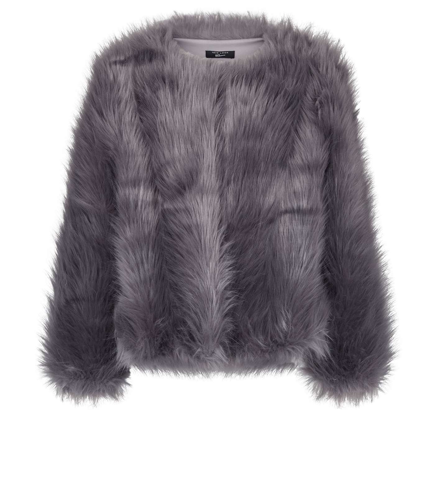 Girls Grey Faux Fur Jacket  Image 4