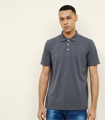 dark grey polo shirt