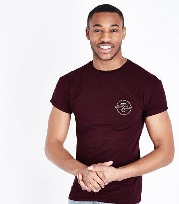 Burgundy Eastern Print Muscle Fit T 