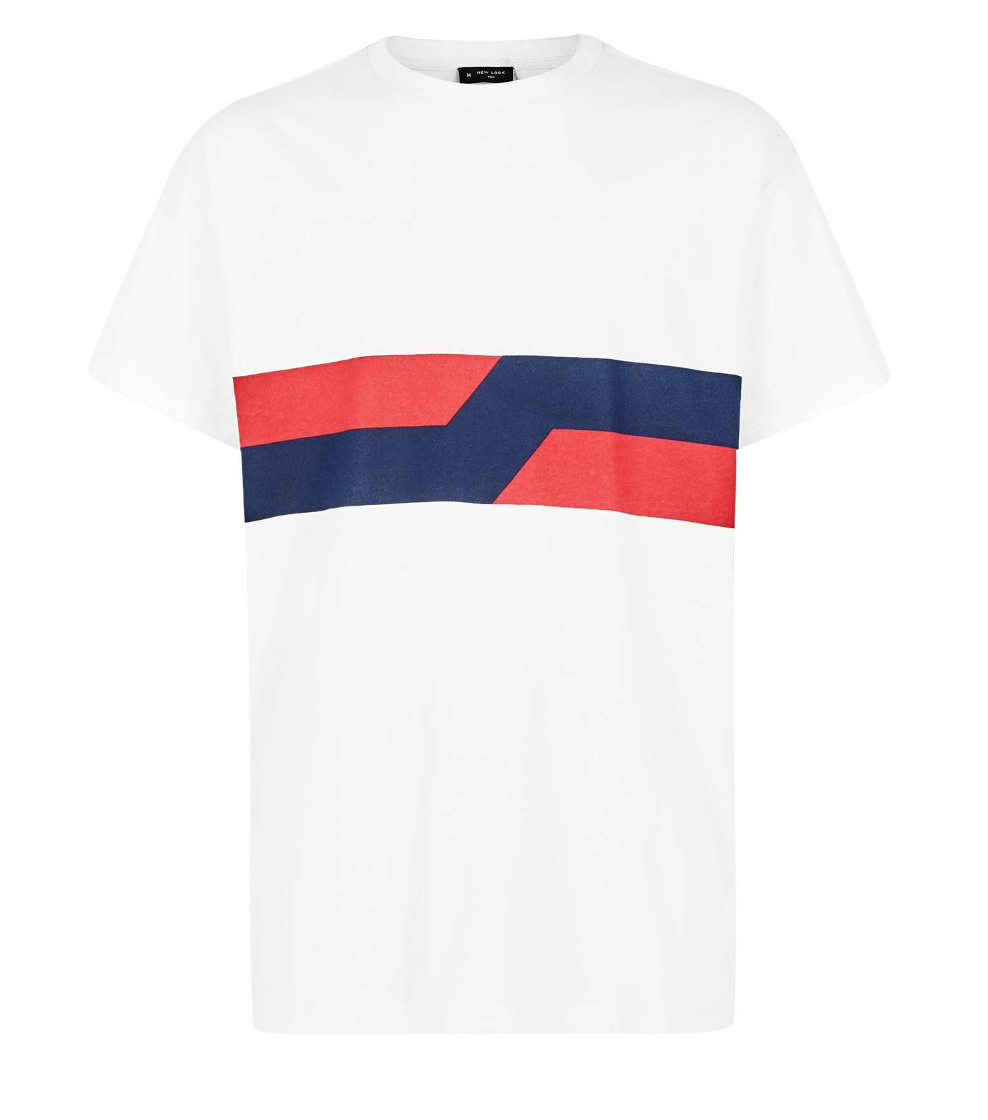 White Contrast Panel Printed T-Shirt Image 4