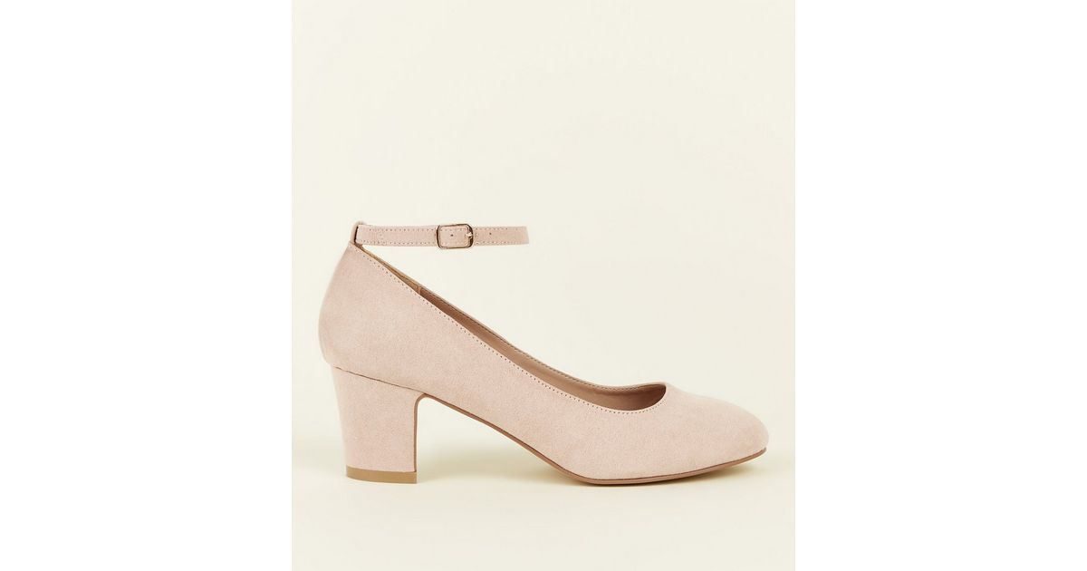 Wide Fit Nude Suedette Block Heel Court Shoes New Look Wide Fit Nude Suedette Block Heel Court Shoes New Look